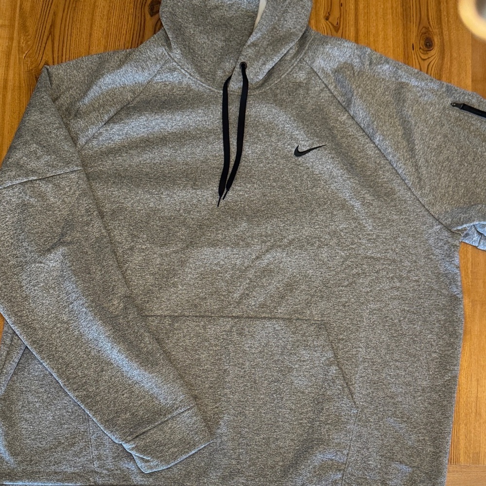 Nike Gray Heather Hoodie with Black Swoosh